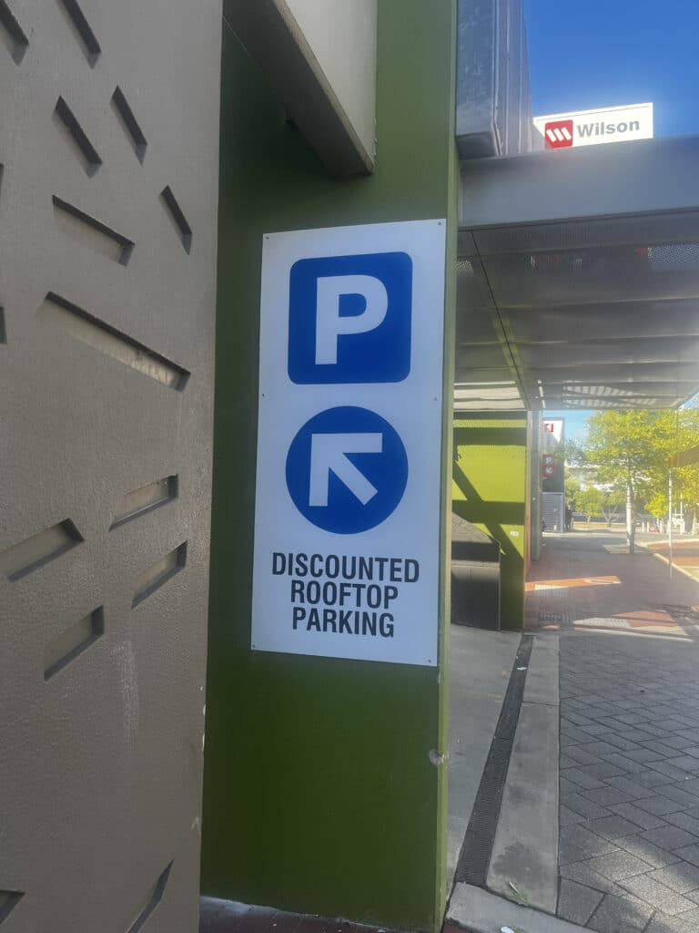 Car park directional signage